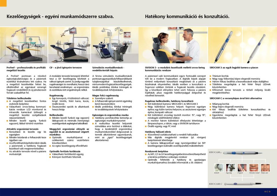 orvos-beteg kommunikációs rendszer SIROCAM 3: az egyik legjobb kamera a piacon A ProFeel + pontosan a növekvő egészségtudatosságra és a páciensek esztétikai kívánalmaira lett szabva.