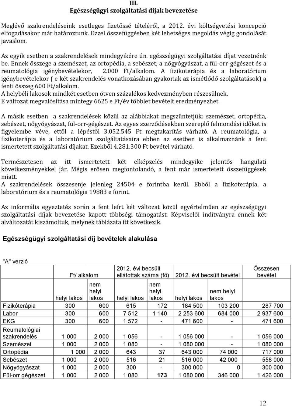 Ennek összege a szemészet, az ortopédia, a sebészet, a nőgyógyászat, a fül-orr-gégészet és a reumatológia igénybevételekor, 2.000 Ft/alkalom.