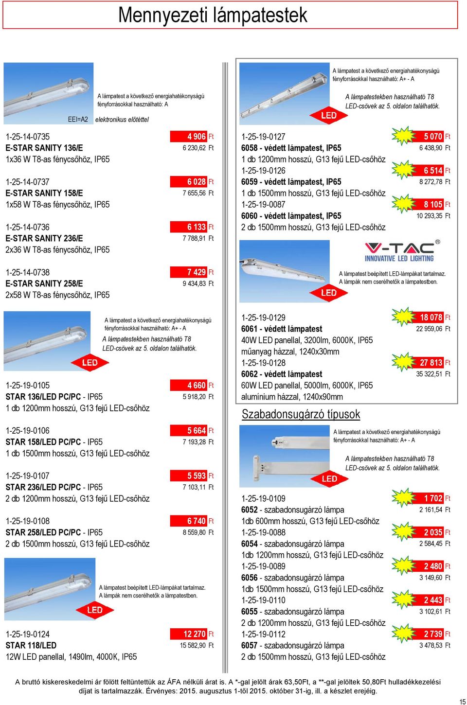1-25-19-0126 6 514 Ft 1-25-14-0737 6 028 Ft 6059 - védett lámpatest, IP65 8 272,78 Ft E-STAR SANITY 158/E 7 655,56 Ft 1 db 1500mm hosszú, G13 fejű LED-csőhöz 1x58 W T8-as fénycsőhöz, IP65