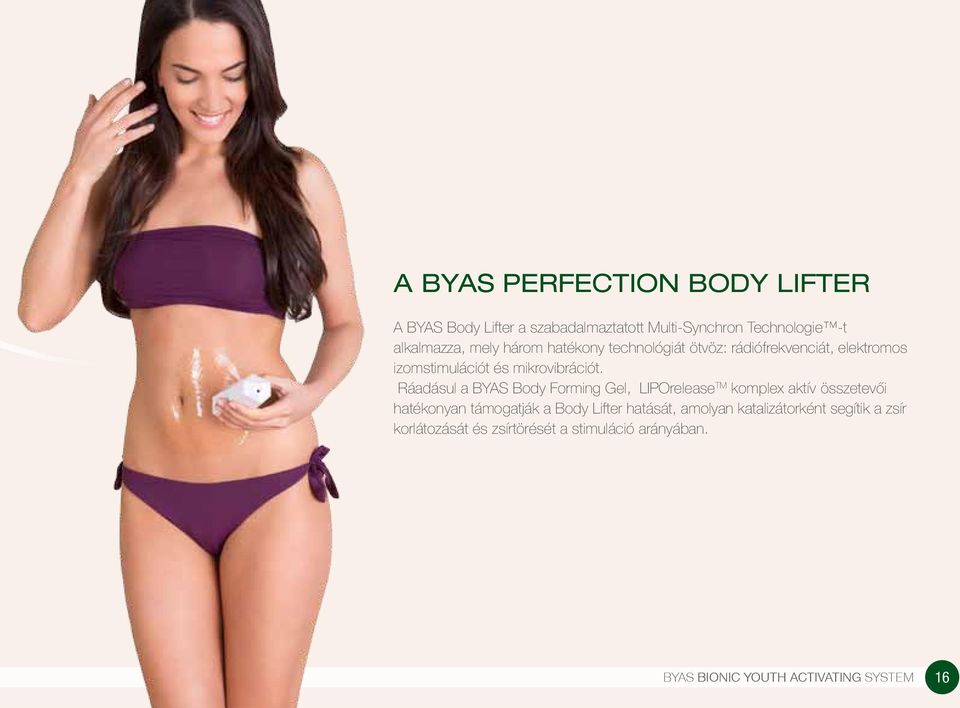 Ráadásul a BYAS Body Forming Gel, LIPOrelease TM komplex aktív összetevői hatékonyan támogatják a Body Lifter