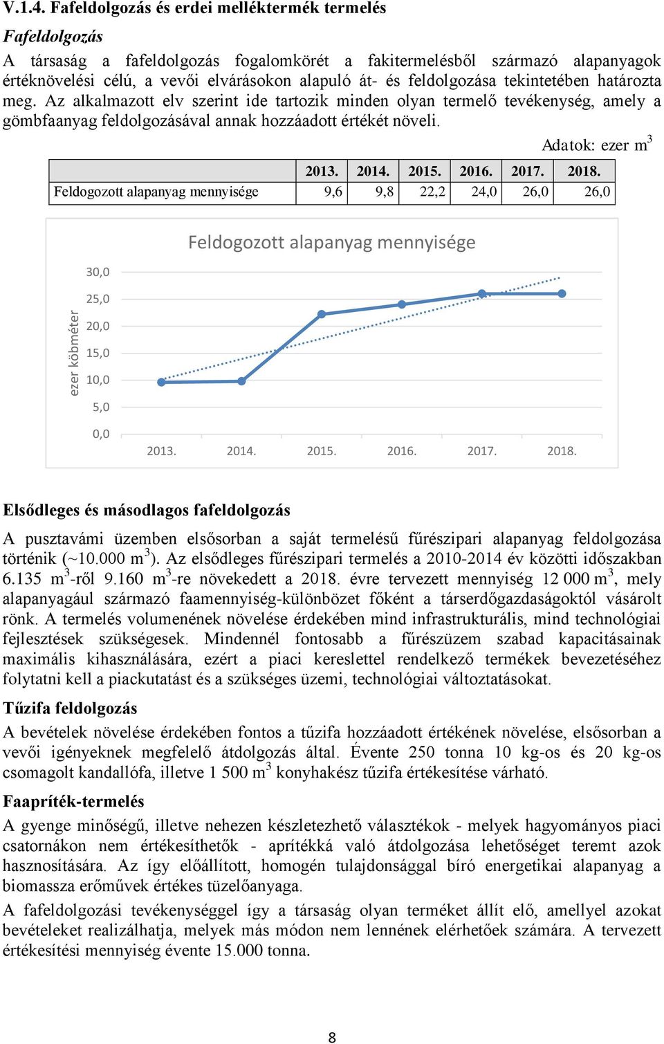 feldolgozása tekintetében határozta meg. Az alkalmazott elv szerint ide tartozik minden olyan termelő tevékenység, amely a gömbfaanyag feldolgozásával annak hozzáadott értékét növeli.