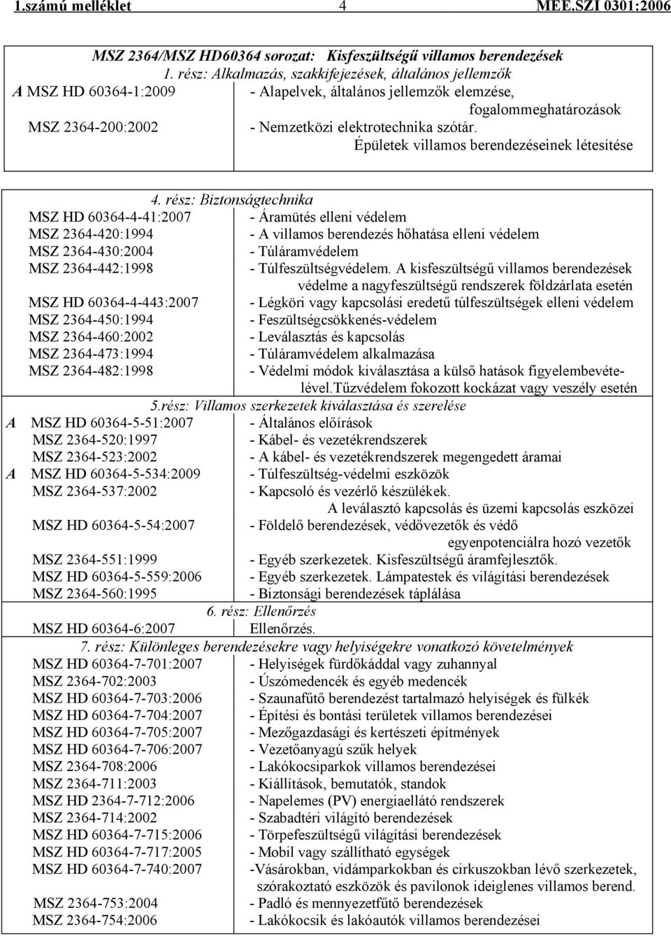 Épületek villamos berendezéseinek létesítése 4.