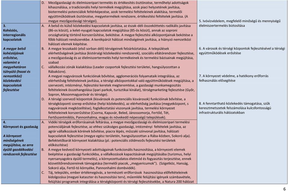 Mezőgazdasági és élelmiszeripari termelés és értékesítés ösztönzése, termőhelyi adottságok kihasználása, a tradicionális helyi termékek megújítása, azok piaci helyzetének javítása, biotermelési