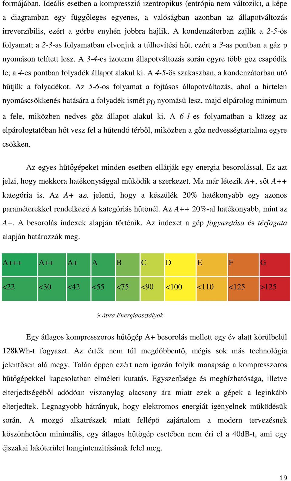 hajlik. A kondenzátorban zajlik a 2-5-ös folyamat; a 2-3-as folyamatban elvonjuk a túlhevítési hőt, ezért a 3-as pontban a gáz p nyomáson telített lesz.