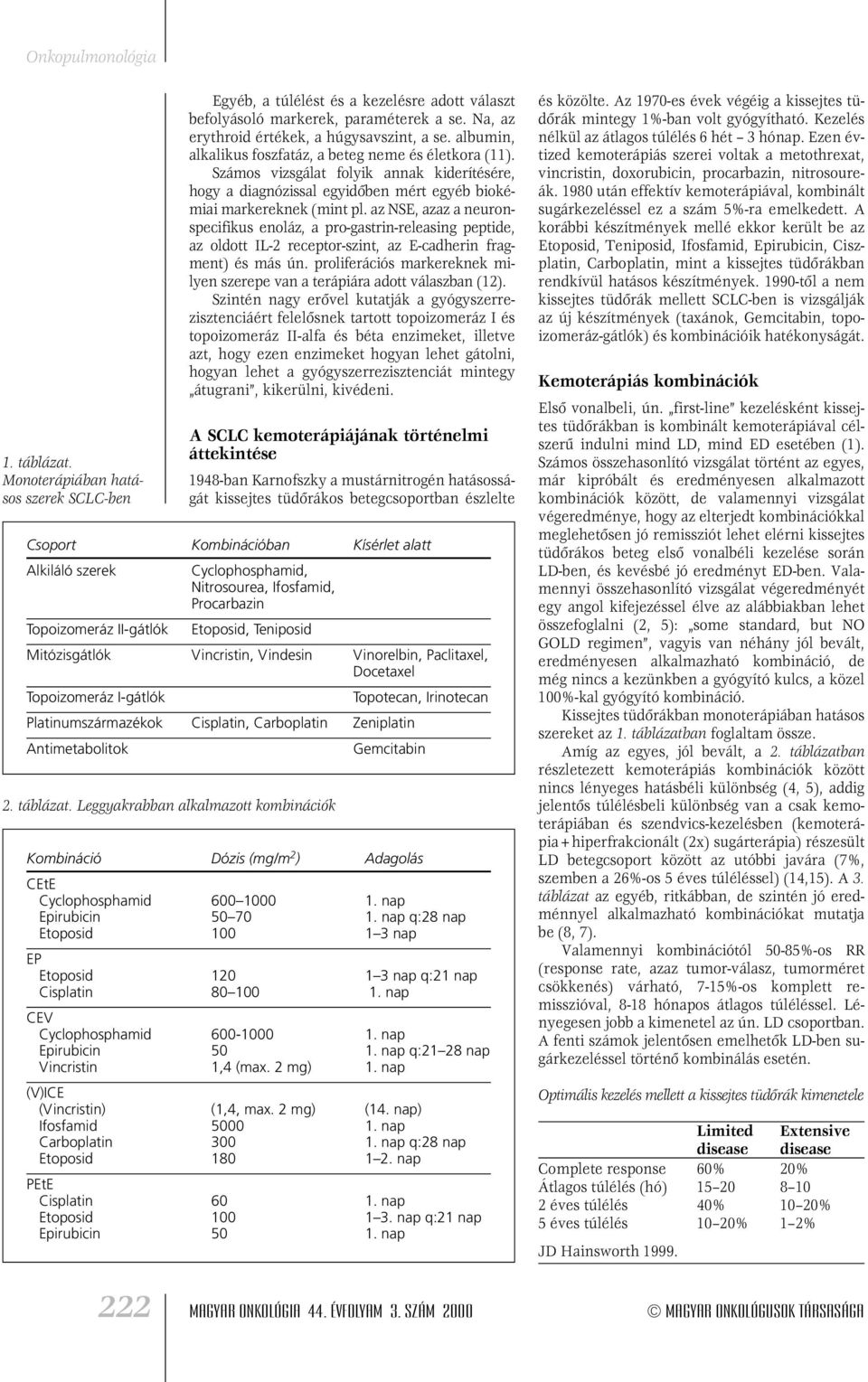 az NSE, azaz a neuronspecifikus enoláz, a pro-gastrin-releasing peptide, az oldott IL-2 receptor-szint, az E-cadherin fragment) és más ún.