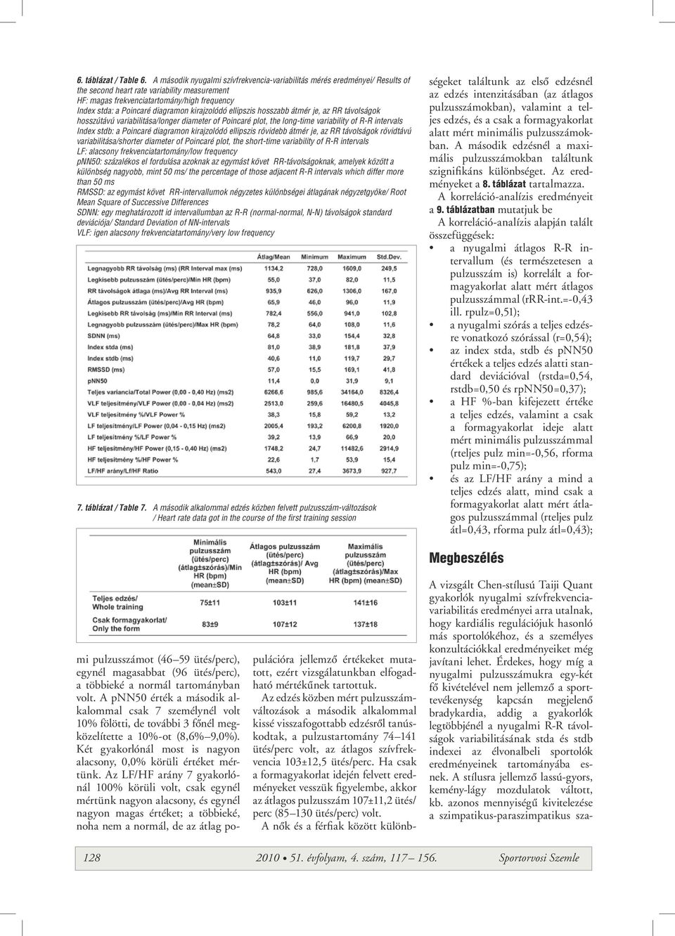 kirajzolódó ellipszis hosszabb átmérője, az RR távolságok hosszútávú variabilitása/longer diameter of Poincaré plot, the long-time variability of R-R intervals Index stdb: a Poincaré diagramon