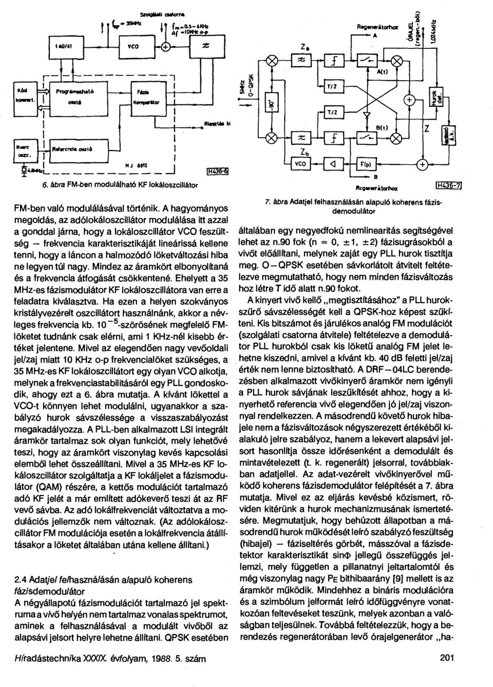 A hagyományos megoldás, az adólokáloszcillátor modulálása itt azzal a gonddal járna, hogy a lokáloszcillátor VCO feszültség frekvencia karakterisztikáját lineárissá kellene tenni, hogy a láncon a