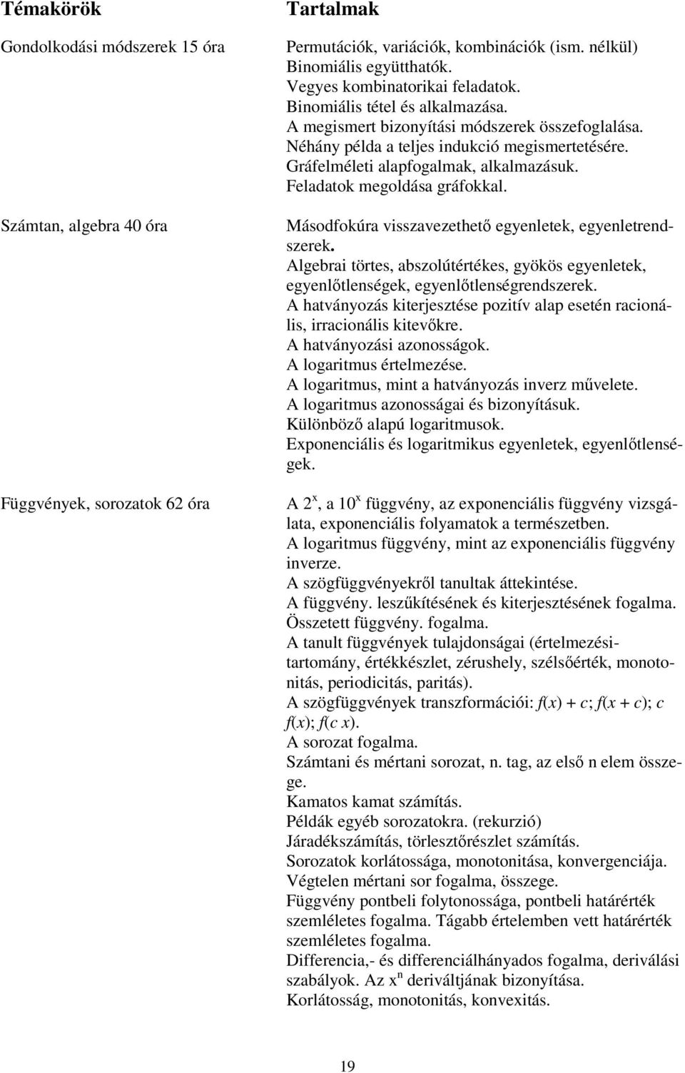 Gráfelméleti alapfogalmak, alkalmazásuk. Feladatok megoldása gráfokkal. Másodfokúra visszavezethető egyenletek, egyenletrendszerek.