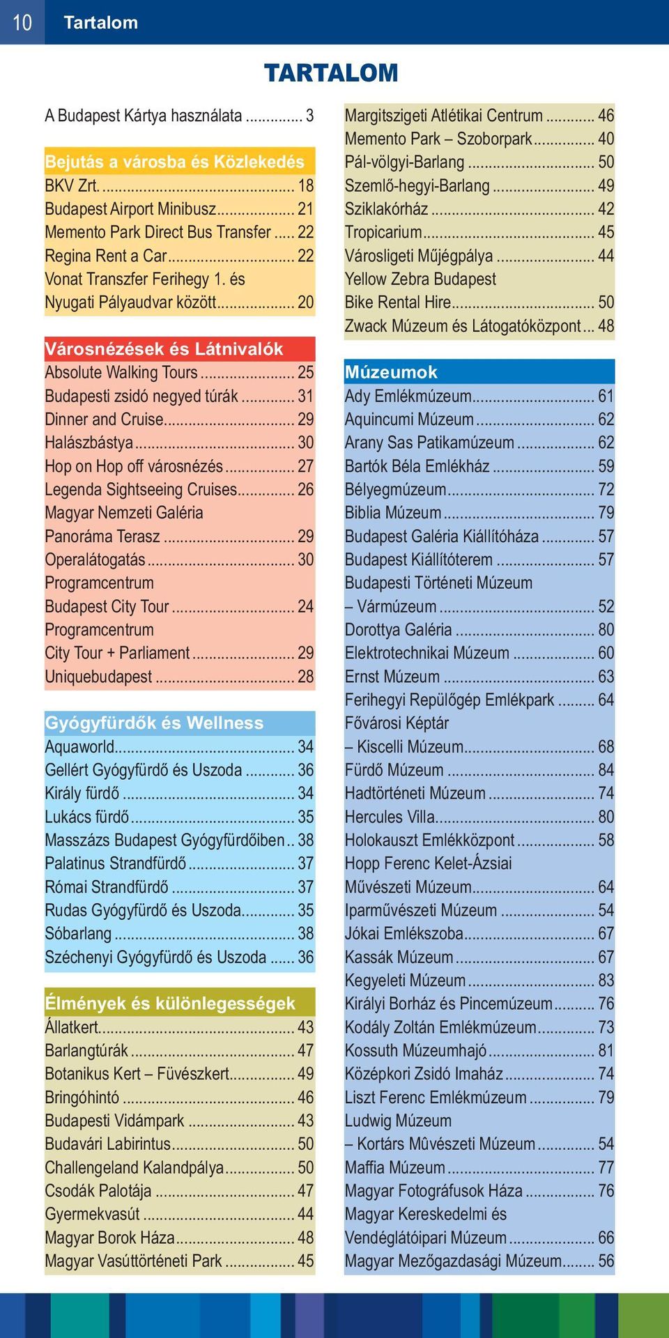 .. 30 Hop on Hop off városnézés... 27 Legenda Sightseeing Cruises... 26 Magyar Nemzeti Galéria Panoráma Terasz... 29 Operalátogatás... 30 Programcentrum Budapest City Tour.