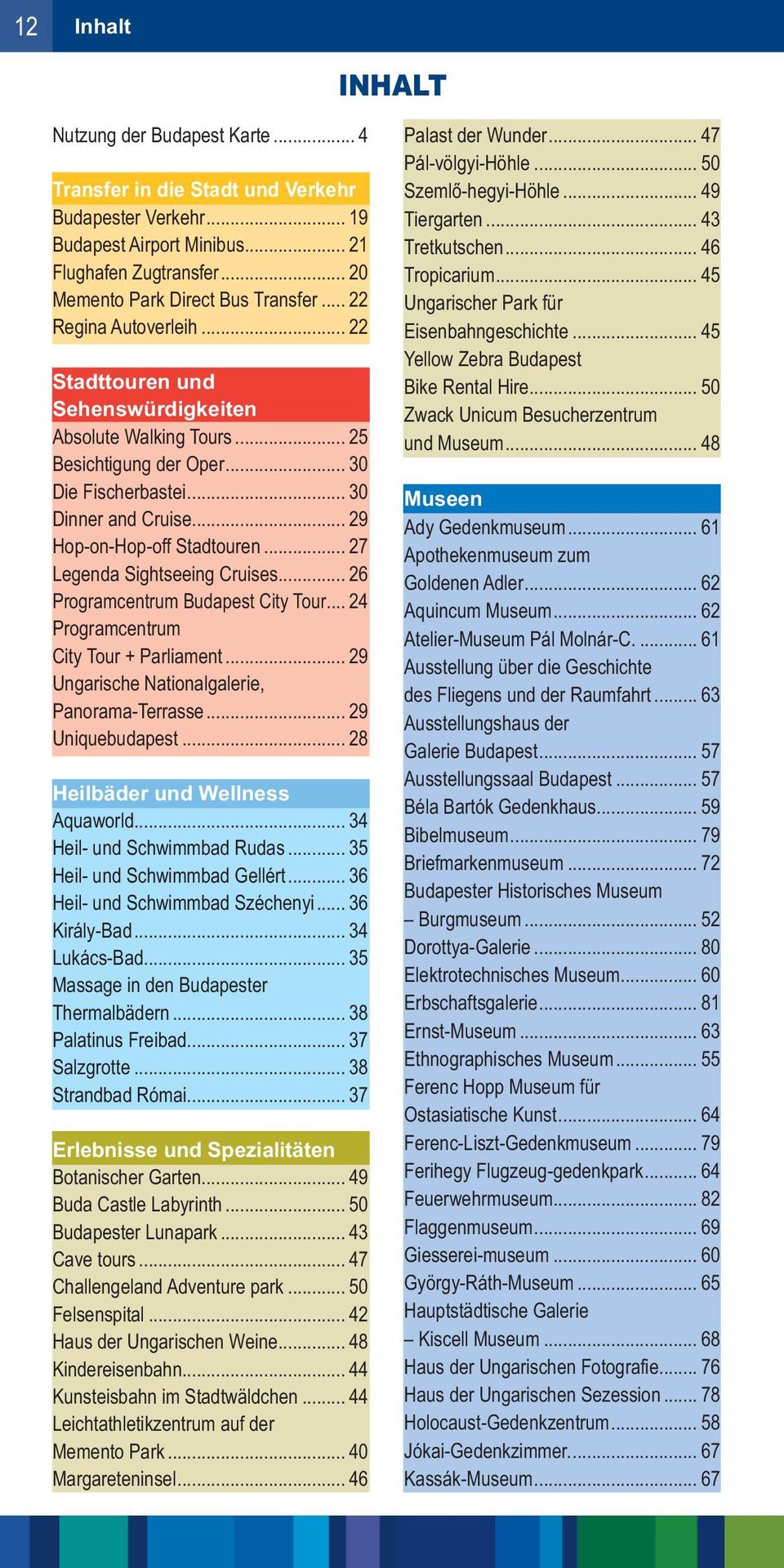 .. 27 Legenda Sightseeing Cruises... 26 Programcentrum Budapest City Tour... 24 Programcentrum City Tour + Parliament... 29 Ungarische Nationalgalerie, Panorama-Terrasse... 29 Uniquebudapest.