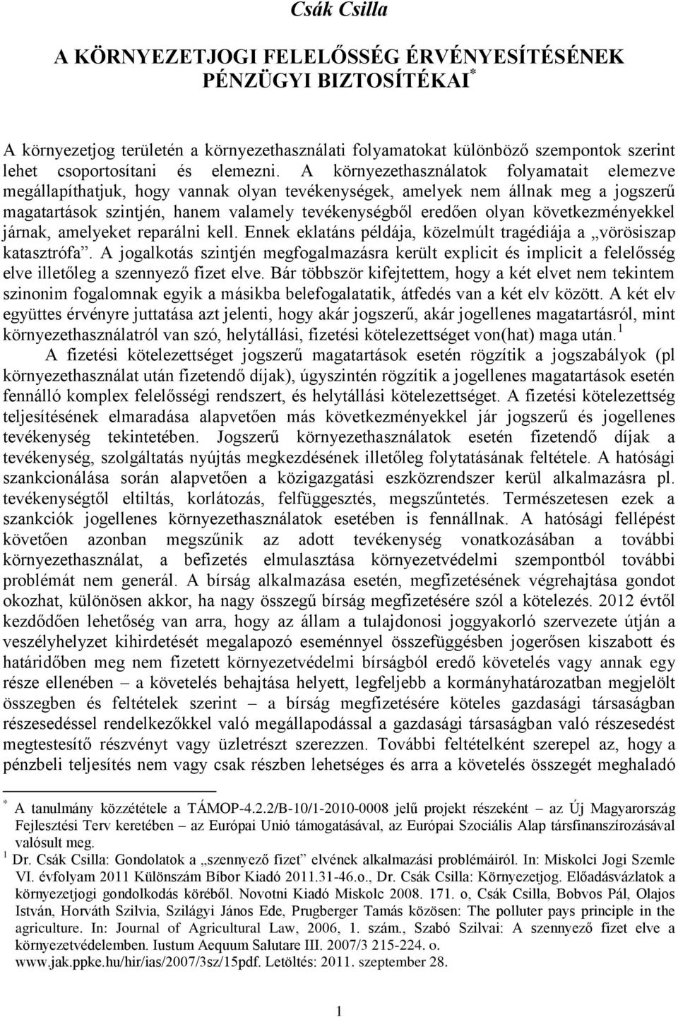 A környezethasználatok folyamatait elemezve megállapíthatjuk, hogy vannak olyan tevékenységek, amelyek nem állnak meg a jogszerű magatartások szintjén, hanem valamely tevékenységből eredően olyan