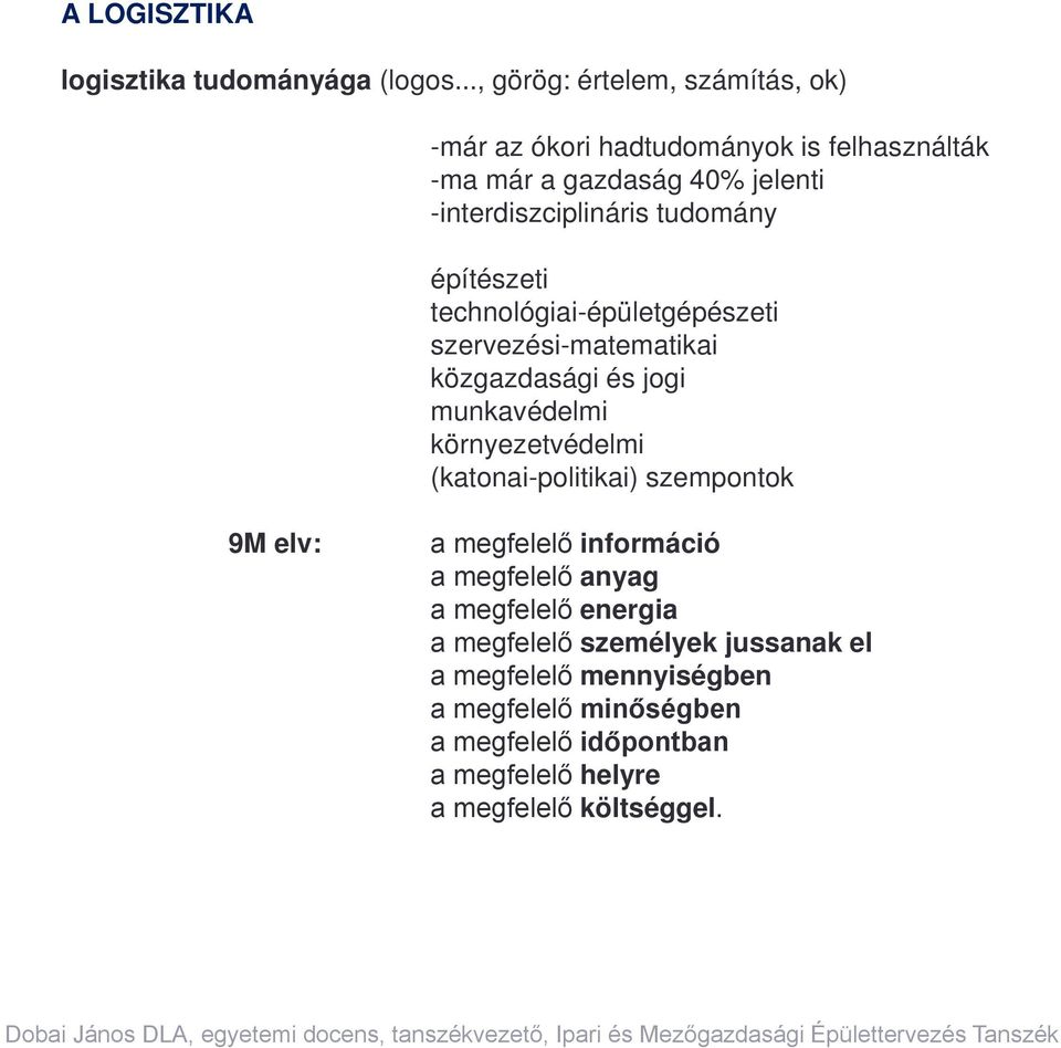 tudomány építészeti technológiai-épületgépészeti szervezési-matematikai közgazdasági és jogi munkavédelmi környezetvédelmi