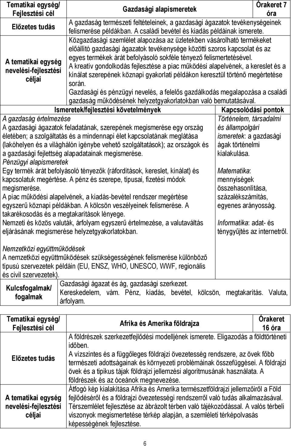 Közgazdasági szemlélet alapozása az üzletekben vásárolható termékeket előállító gazdasági ágazatok tevékenysége közötti szoros kapcsolat és az egyes termékek árát befolyásoló sokféle tényező