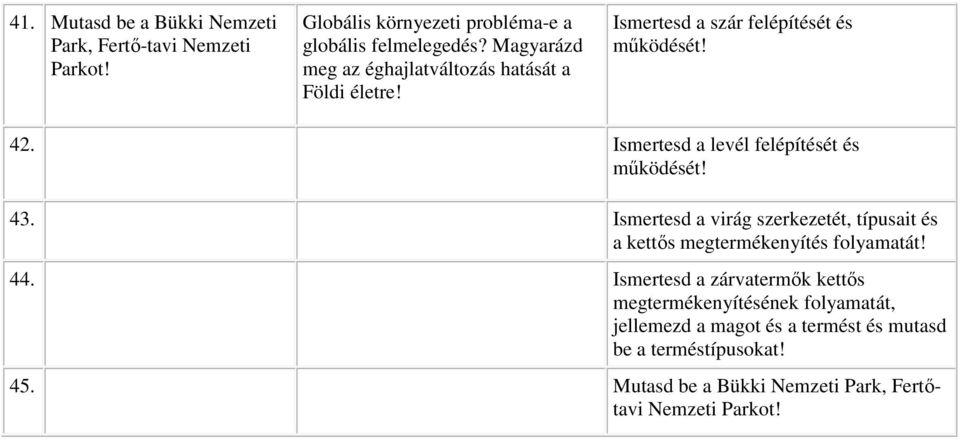 Ismertesd a virág szerkezetét, típusait és a kettős megtermékenyítés folyamatát! 44.