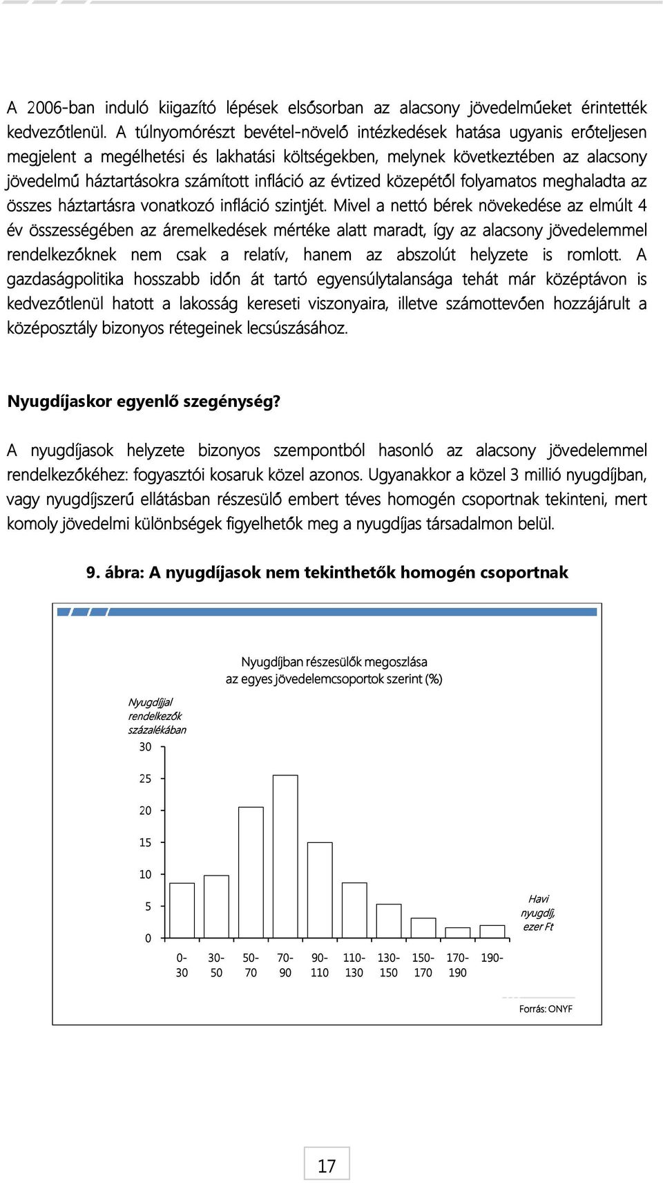 az évtized közepétől folyamatos meghaladta az összes háztartásra vonatkozó infláció szintjét.