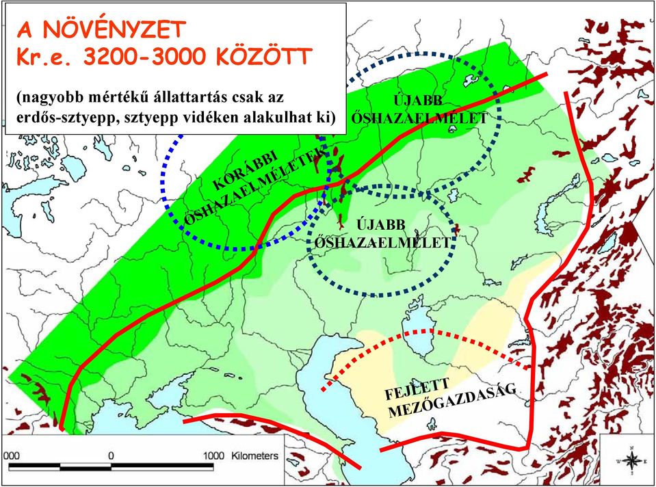 az erdős-sztyepp, sztyepp vidéken alakulhat ki)