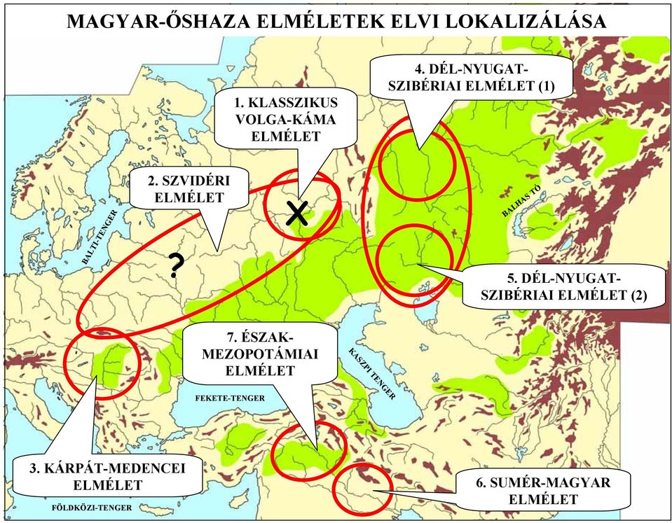 SZVIDÉRI ELMÉLET X BALHAS TÓ 5. DÉL-NYUGAT- SZIBÉRIAI ELMÉLET (2) 7.