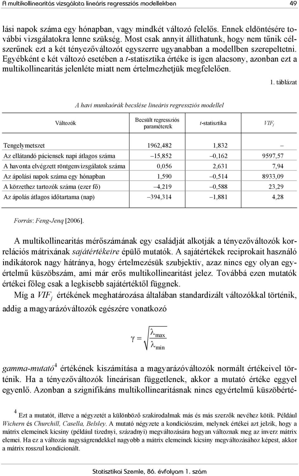 Egyébként e két változó esetében a t-statisztika értéke is igen alacsony, azonban ezt a ultikollinearitás jelenléte iatt ne értelezhetjük egfelelően.