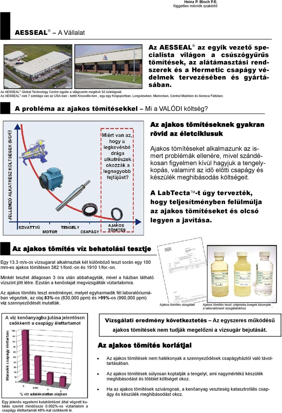 gyártásában. Az AESSEAL Global Technology Centre egyike a világszerte meglévő 52 üzletágnak.