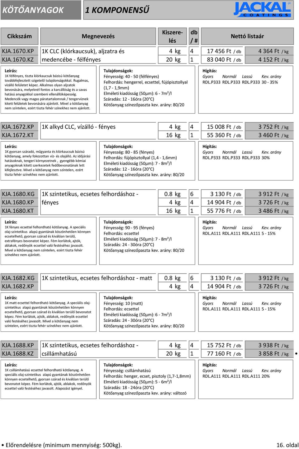 Medencék vagy magas páratartalomnak / tengervíznek kitett felületek bevonására ajánlott. Mivel a kötőanyag nem színtelen, ezért tiszta fehér színekhez nem ajánlott.