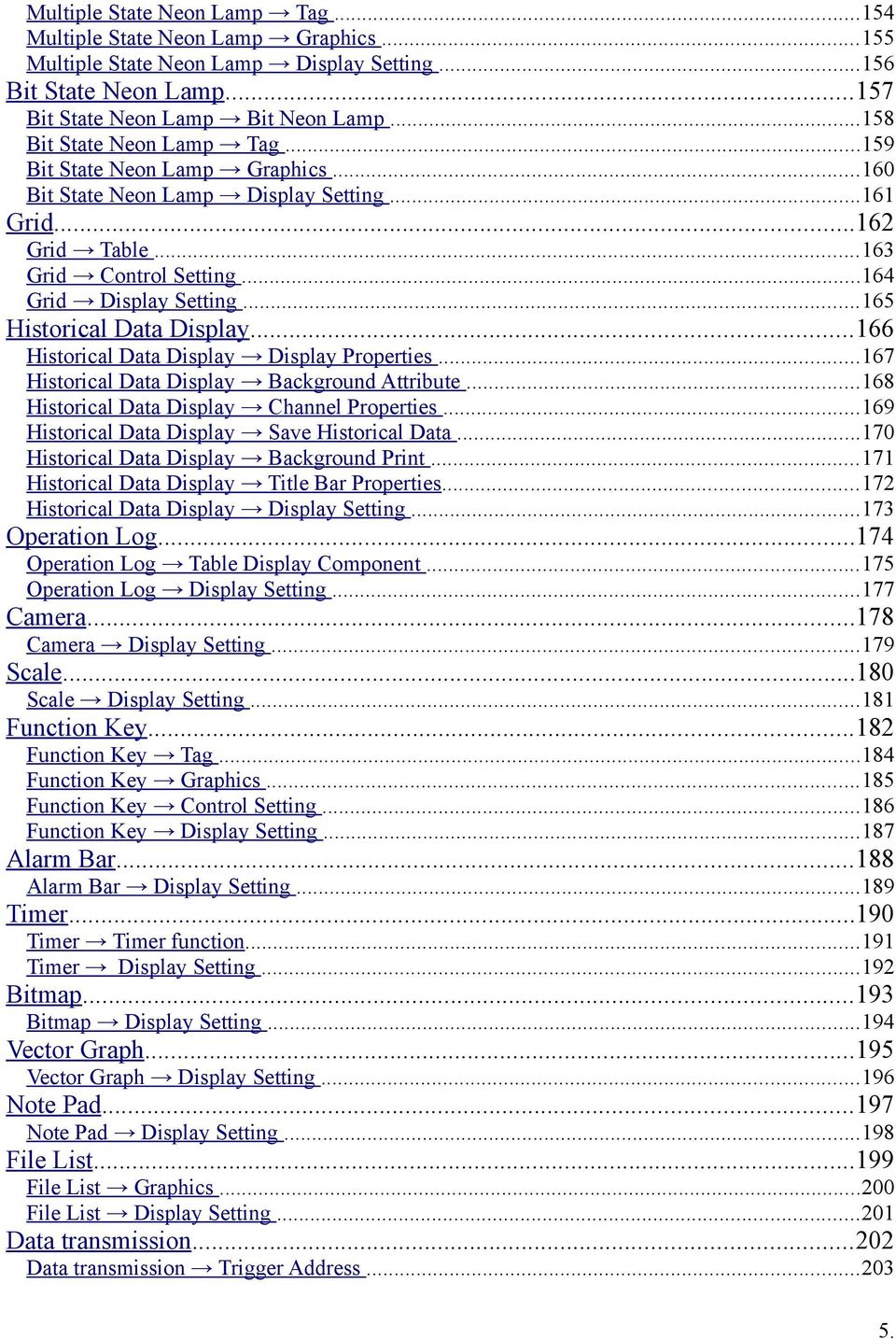 ..165 Historical Data Display...166 Historical Data Display Display Properties...167 Historical Data Display Background Attribute...168 Historical Data Display Channel Properties.