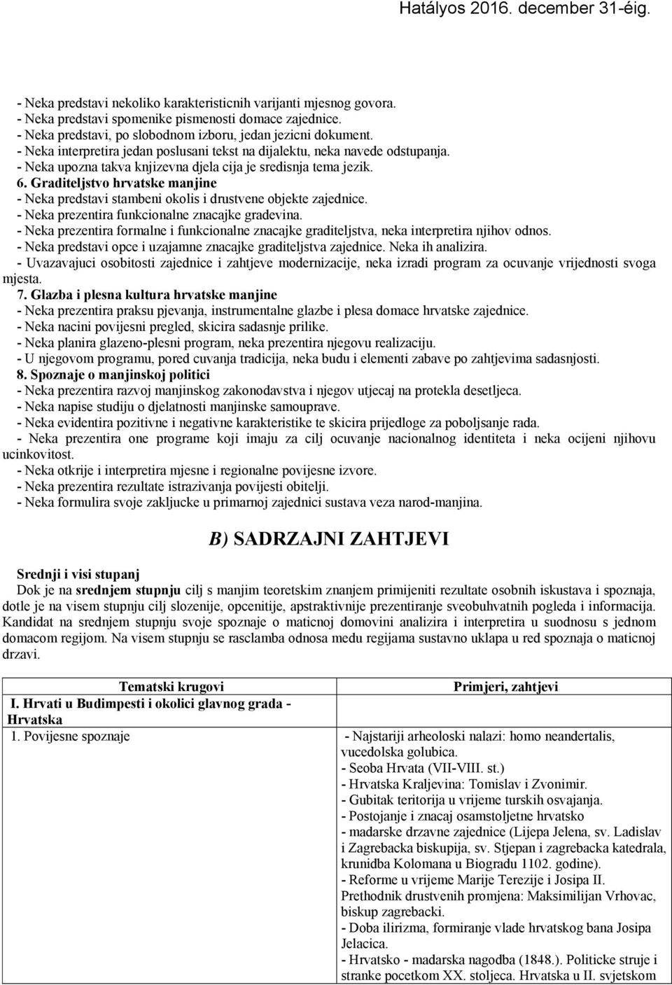 Graditeljstvo hrvatske manjine - Neka predstavi stambeni okolis i drustvene objekte zajednice. - Neka prezentira funkcionalne znacajke gradevina.