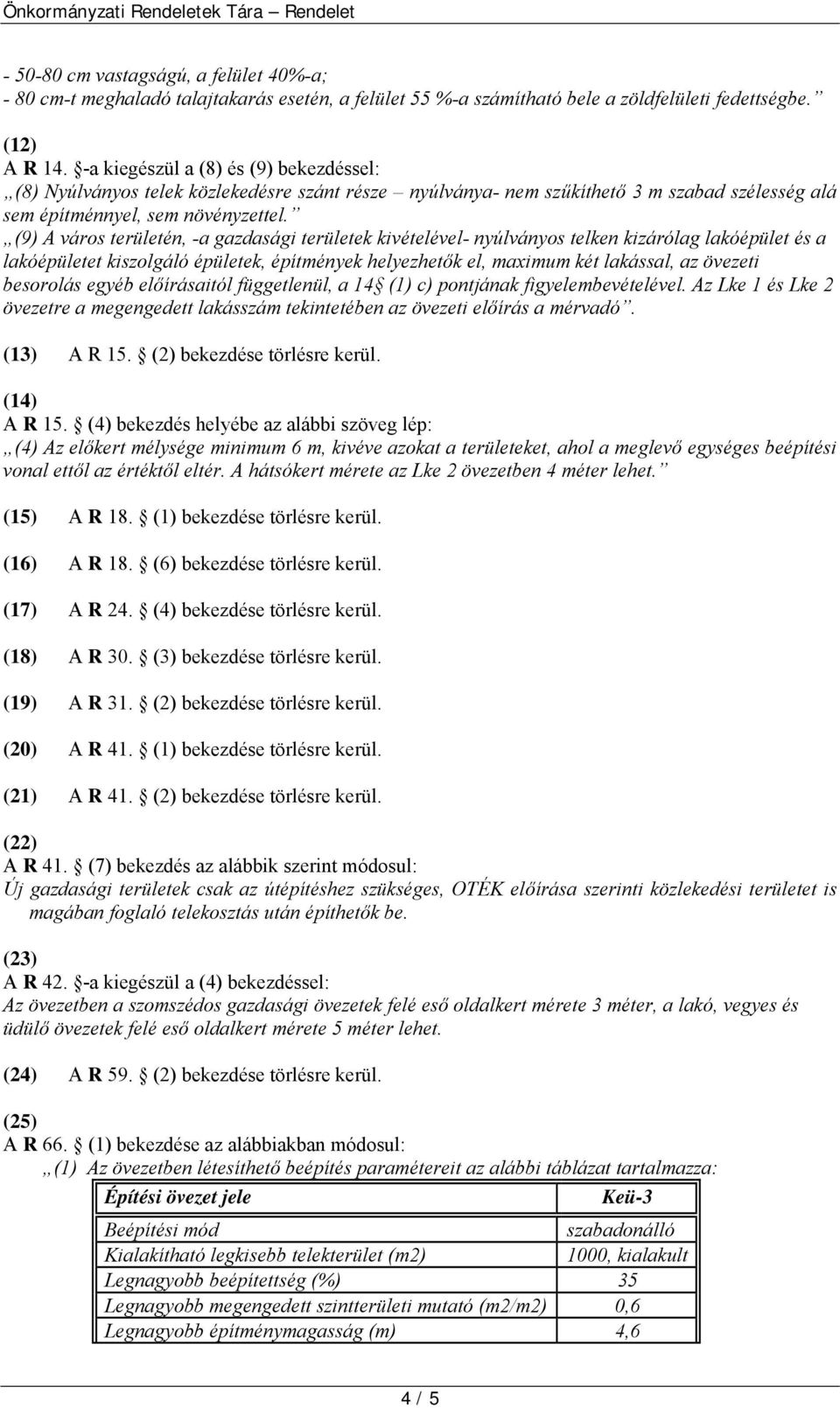 (9) A város területén, -a gazdasági területek kivételével- nyúlványos telken kizárólag lakóépület és a lakóépületet kiszolgáló épületek, építmények helyezhetők el, maximum két lakással, az övezeti