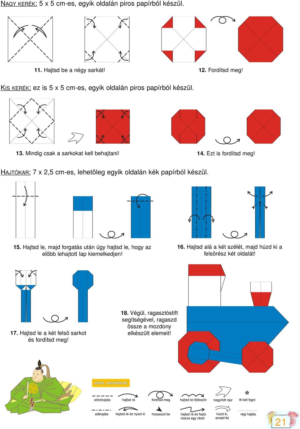 HAJTÓKAR: 7 x 2,5 cm-es, lehetõleg egyik oldalán kék papírból készül. 15.