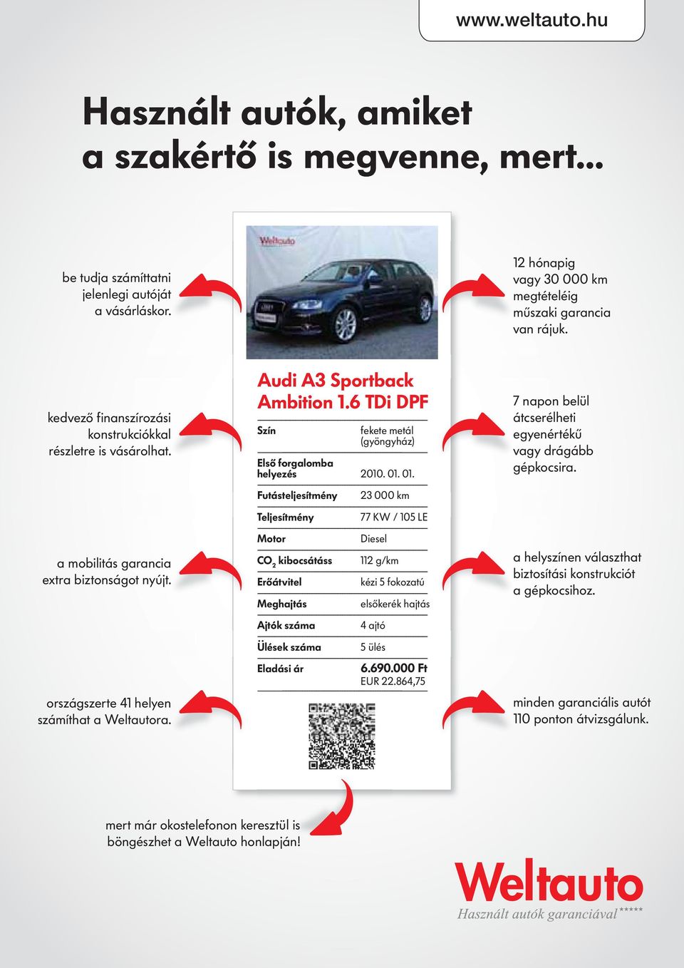 6 TDi DPF Szín fekete metál (gyöngyház) Első forglomb helyezés 2010. 01.