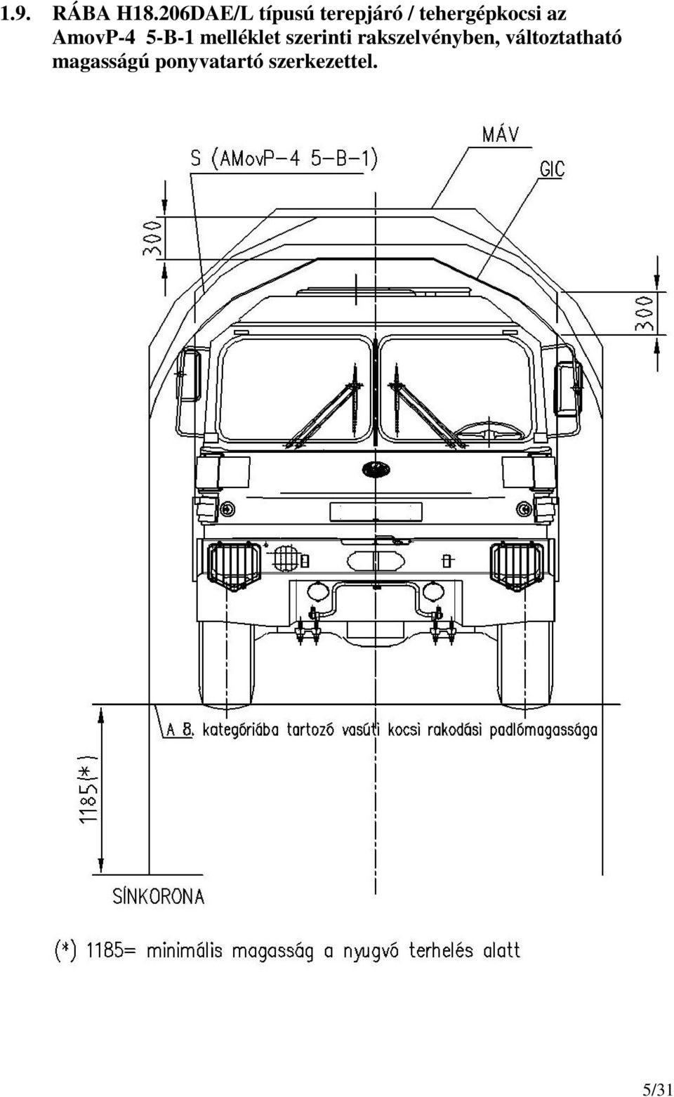 tehergépkocsi az AmovP-4 5-B-1 melléklet