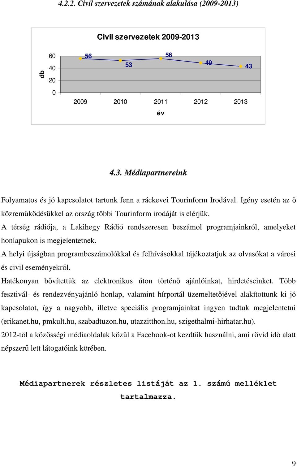 A helyi újságban programbeszámolókkal és felhívásokkal tájékoztatjuk az olvasókat a városi és civil eseményekről. Hatékonyan bővítettük az elektronikus úton történő ajánlóinkat, hirdetéseinket.