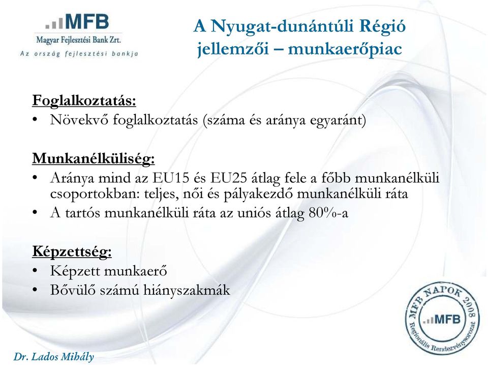 fıbb munkanélküli csoportokban: teljes, nıi és pályakezdı munkanélküli ráta A tartós