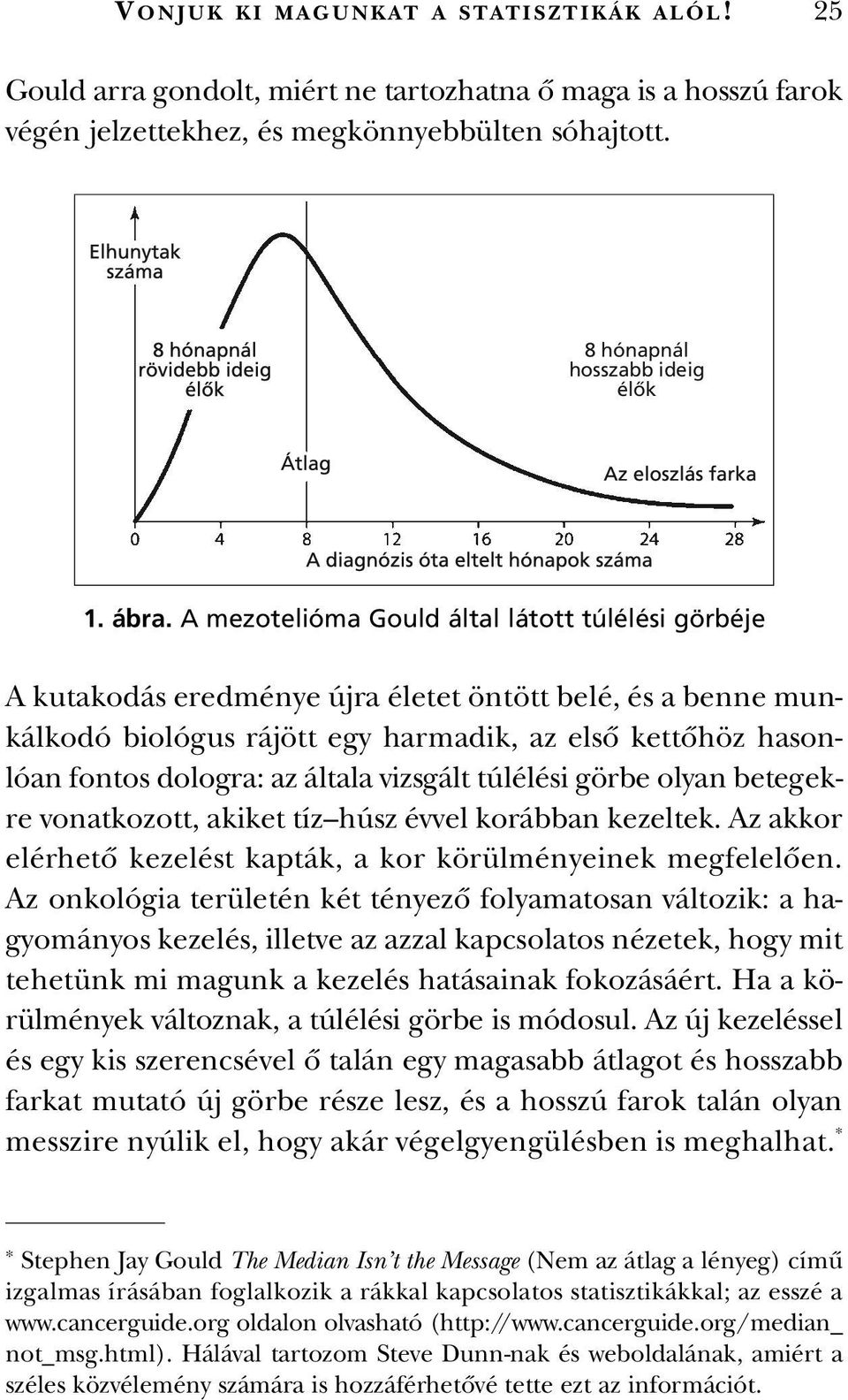 általa vizsgált túlélési görbe olyan betegekre vonatkozott, akiket tíz húsz évvel korábban kezeltek. Az akkor elérhetô kezelést kapták, a kor körülményeinek megfelelôen.