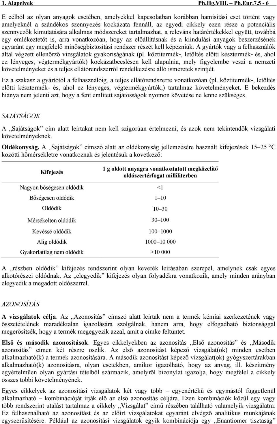 szennyezők kimutatására alkalmas módszereket tartalmazhat, a releváns határértékekkel együtt, továbbá egy emlékeztetőt is, arra vonatkozóan, hogy az előállításnak és a kiindulási anyagok