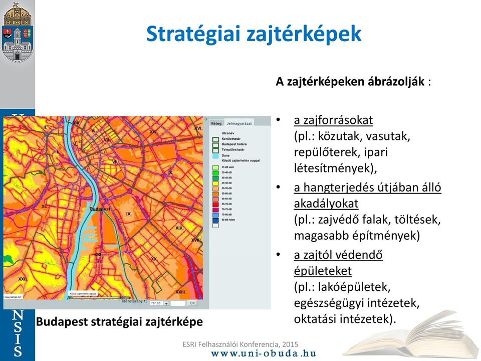 : közutak, vasutak, repülőterek, ipari létesítmények), a hangterjedés útjában álló