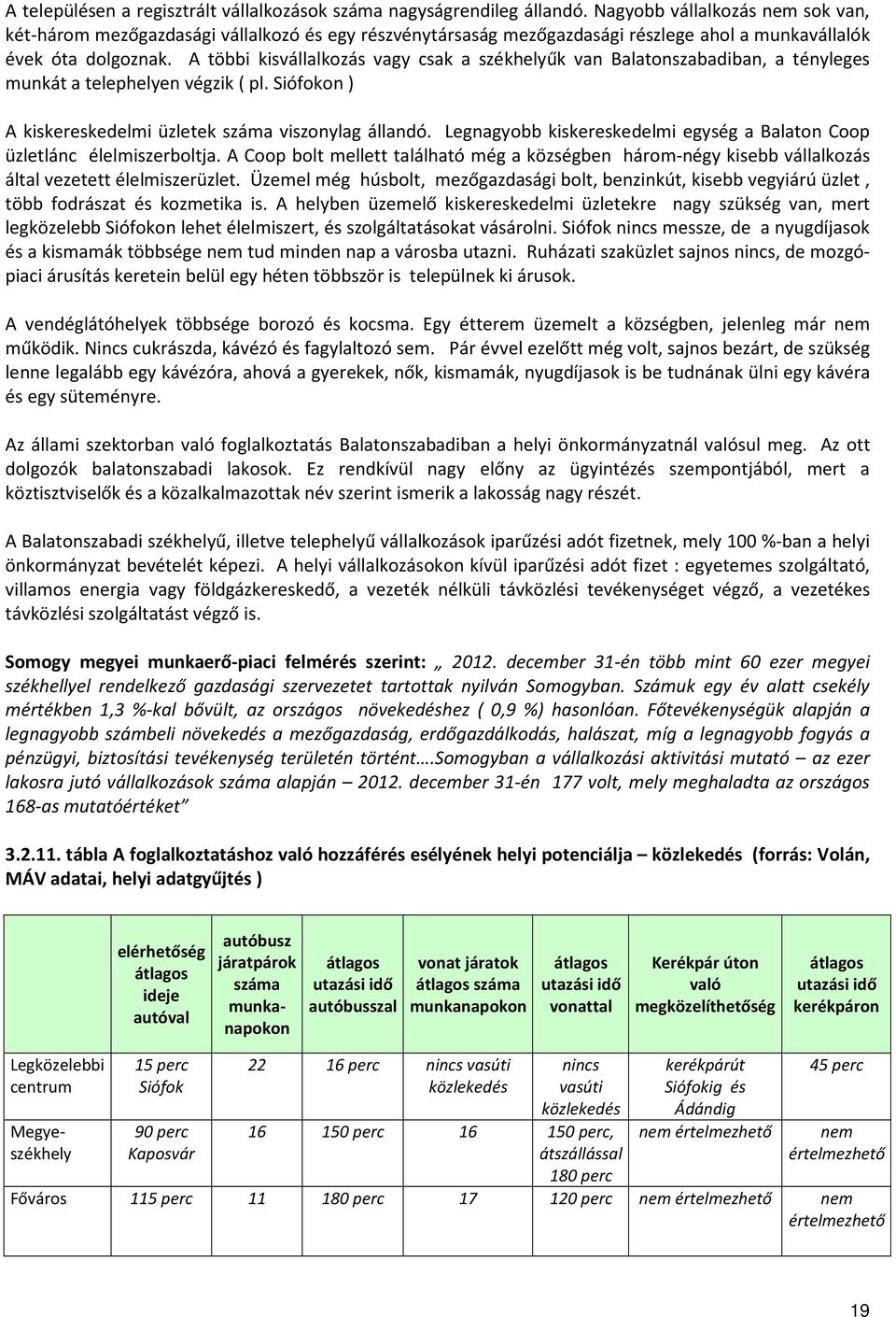 A többi kisvállalkozás vagy csak a székhelyűk van Balatonszabadiban, a tényleges munkát a telephelyen végzik ( pl. Siófokon ) A kiskereskedelmi üzletek száma viszonylag állandó.