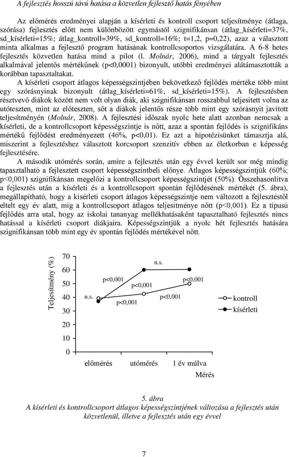 vizsgálatára. A 6-8 hetes fejlesztés közvetlen hatása mind a pilot (l.