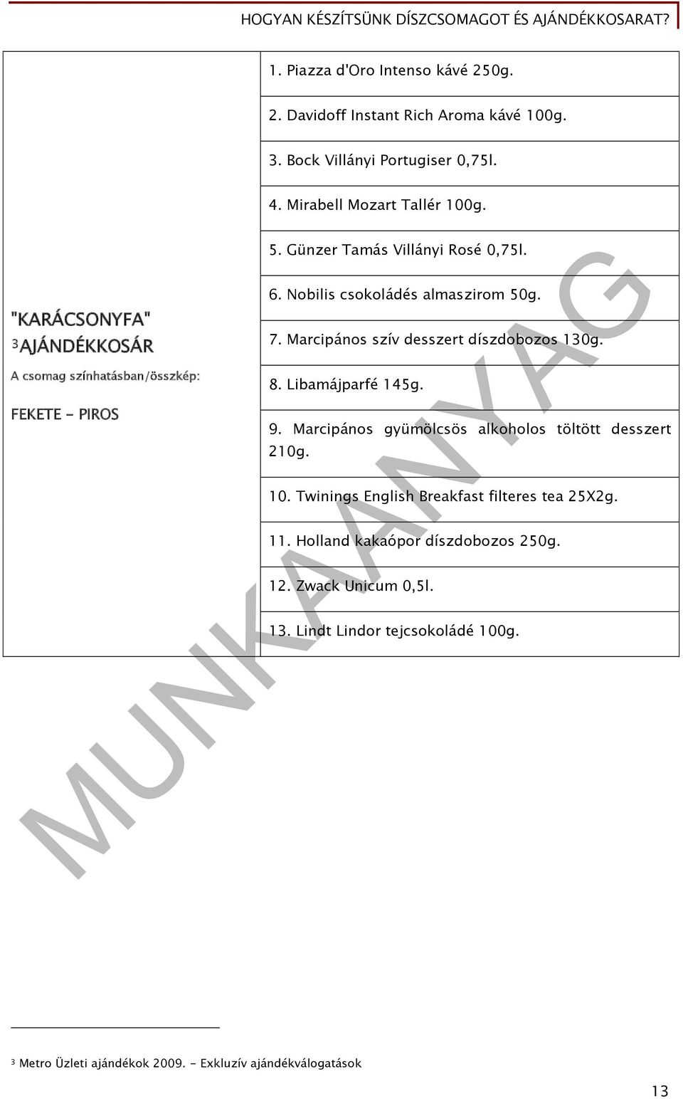 Nobilis csokoládés almaszirom 50g. 7. Marcipános szív desszert díszdobozos 130g. 8. Libamájparfé 145g. 9.