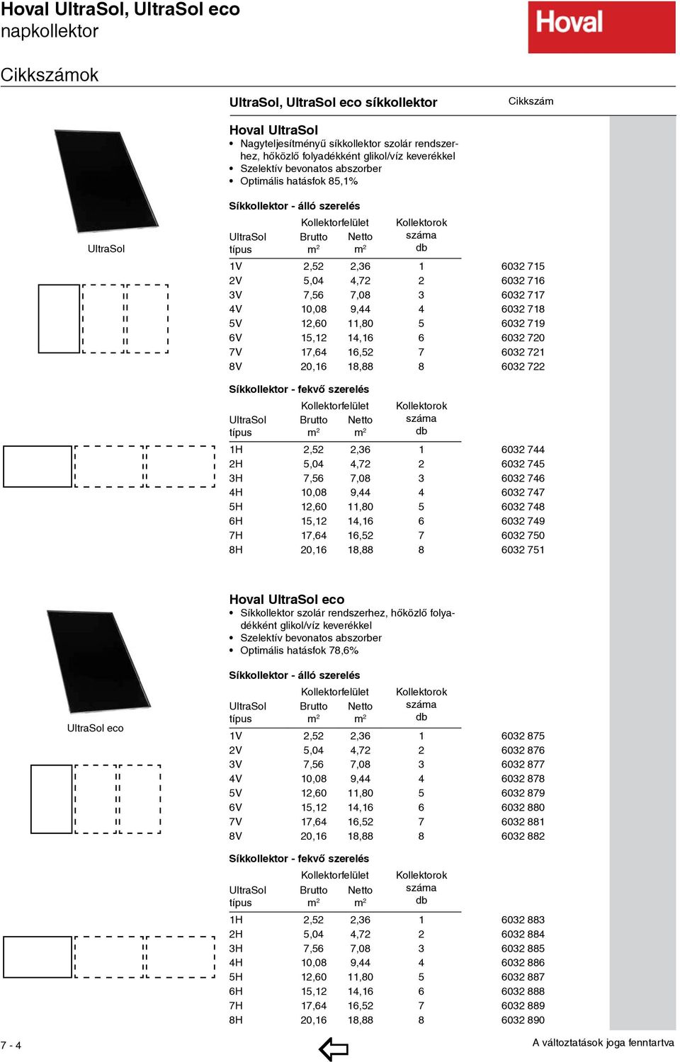 715 2V 5,04 4,72 2 6032 716 3V 7,56 7,08 3 6032 717 4V 10,08 9,44 4 6032 718 5V 12,60 11,80 5 6032 719 6V 15,12 14,16 6 6032 720 7V 17,64 16,52 7 6032 721 8V 20,16 18,88 8 6032 722 Síkkollektor -