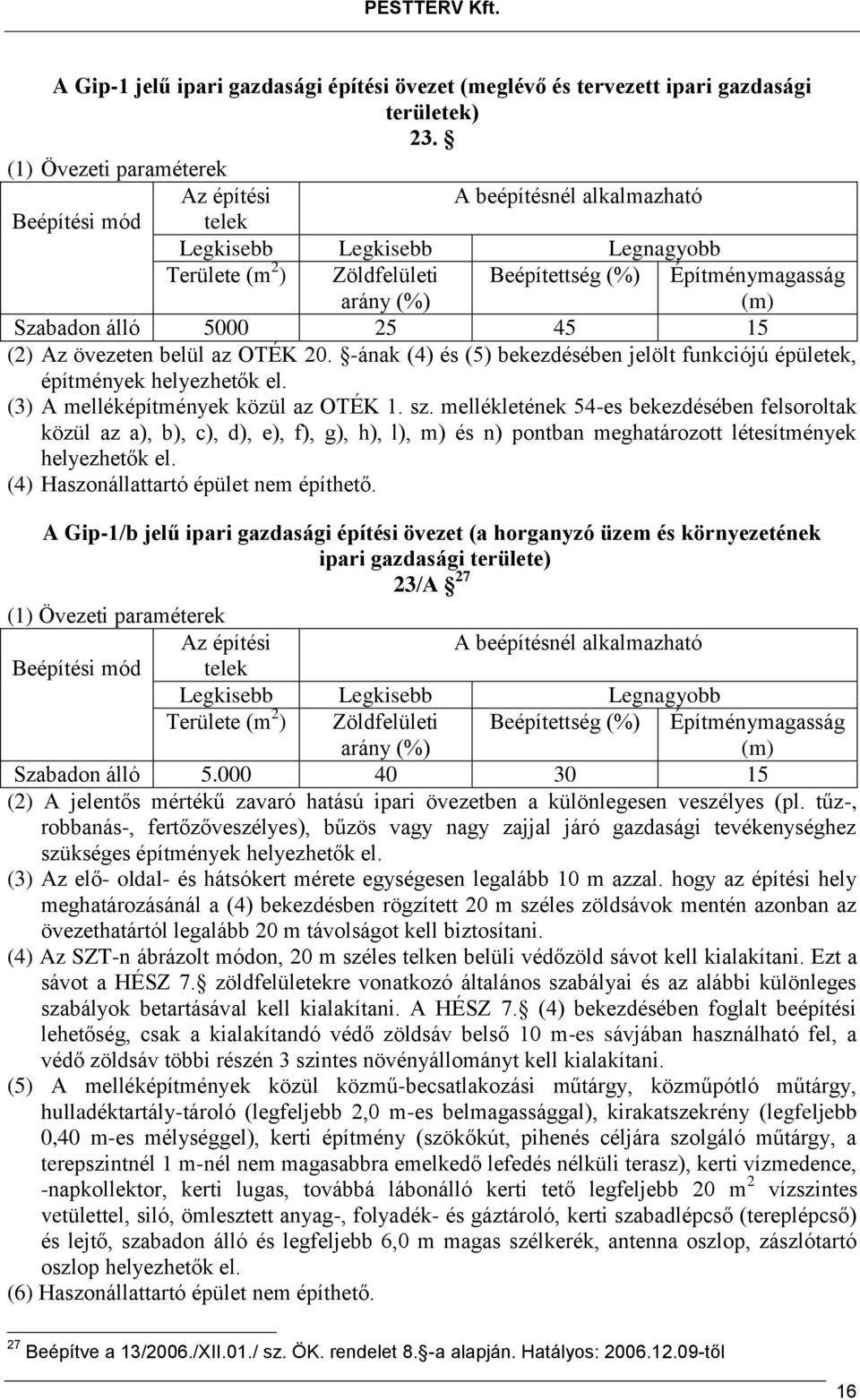 -ának (4) és (5) bekezdésében jelölt funkciójú épületek, építmények helyezhetők el. (3) A melléképítmények közül az OTÉK 1. sz.