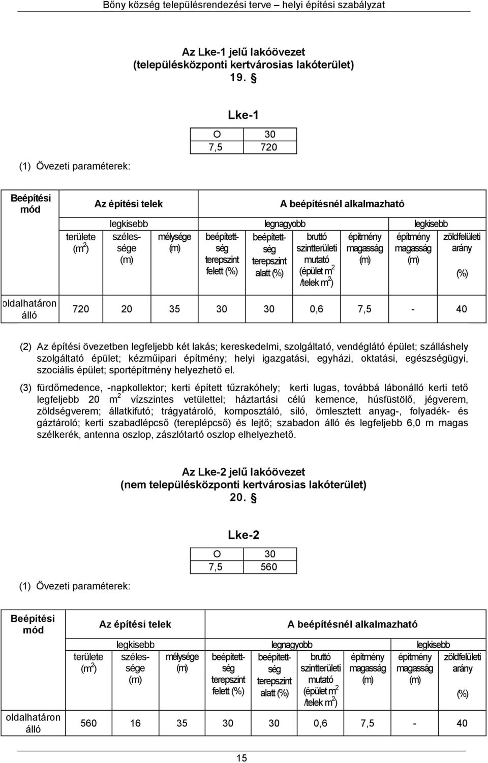 szolgáltató épület; kézműipari építmény; helyi igazgatási, egyházi, oktatási, egészségügyi, szociális épület; sportépítmény helyezhető el.