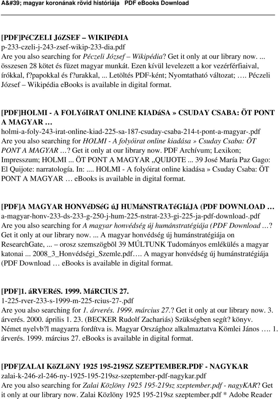 [PDF]HOLMI - A FOLYóIRAT ONLINE KIADáSA» CSUDAY CSABA: ÖT PONT A MAGYAR holmi-a-foly-243-irat-online-kiad-225-sa-187-csuday-csaba-214-t-pont-a-magyar-.