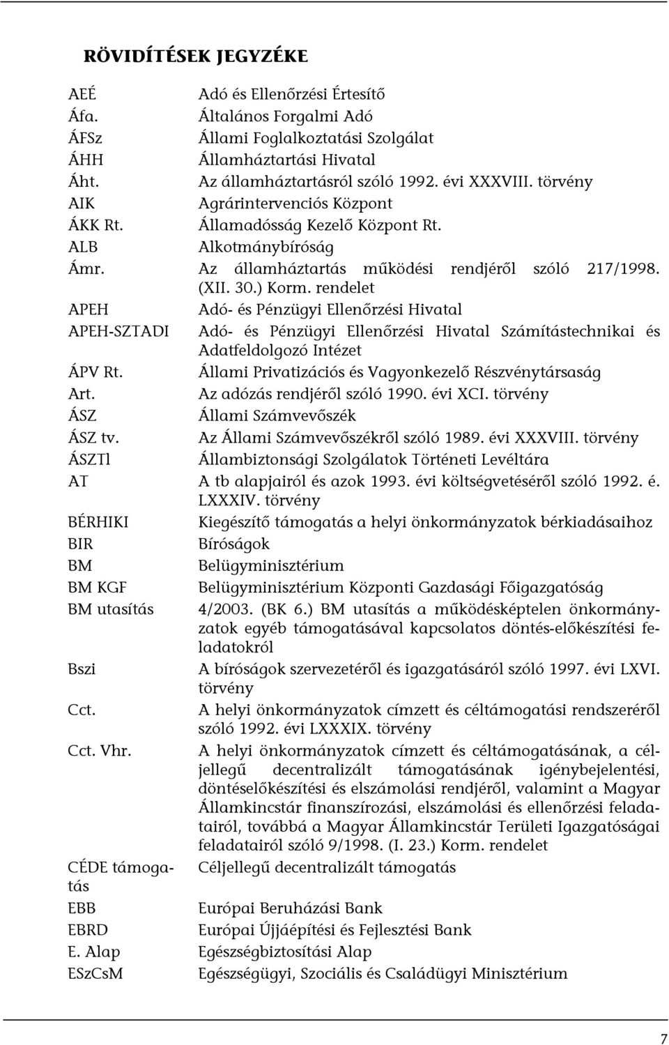 rendelet APEH Adó- és Pénzügyi Ellenőrzési Hivatal APEH-SZTADI Adó- és Pénzügyi Ellenőrzési Hivatal Számítástechnikai és Adatfeldolgozó Intézet ÁPV Rt.