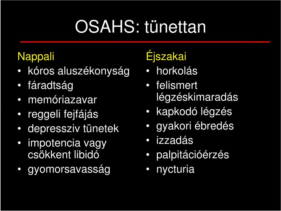 csökkent libidó gyomorsavasság Éjszakai horkolás felismert