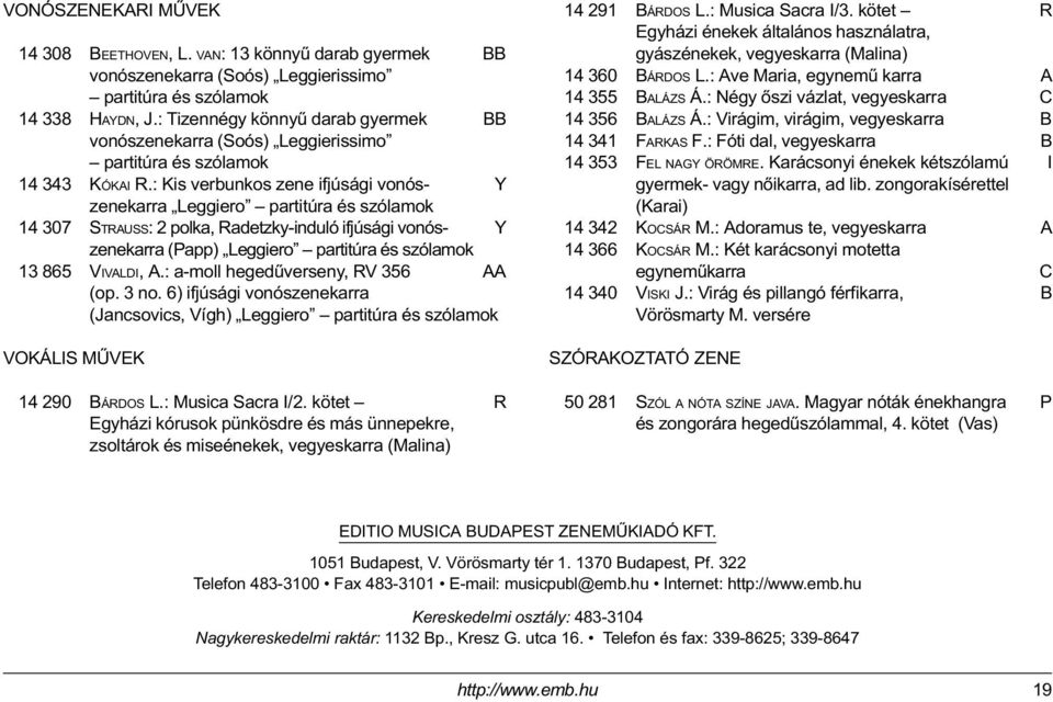 : Kis verbunkos zene ifjúsági vonós- Y zenekarra Leggiero partitúra és szólamok 14 307 STRAUSS: 2 polka, Radetzky-induló ifjúsági vonós- Y zenekarra (Papp) Leggiero partitúra és szólamok 13 865