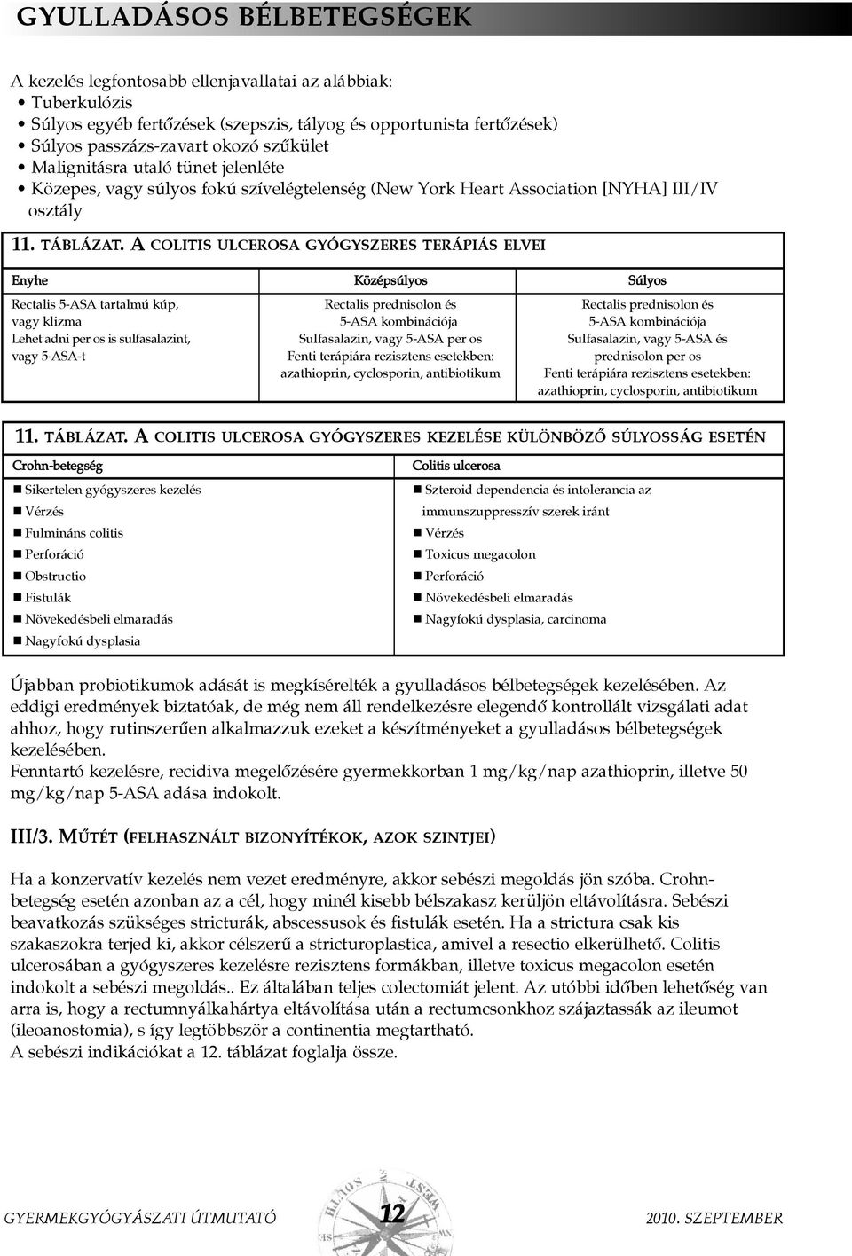 A COLITIS ULCEROSA GYÓGYSZERES TERÁPIÁS ELVEI Enyhe Középsúlyos Súlyos Rectalis 5-ASA tartalmú kúp, Rectalis prednisolon és Rectalis prednisolon és vagy klizma 5-ASA kombinációja 5-ASA kombinációja