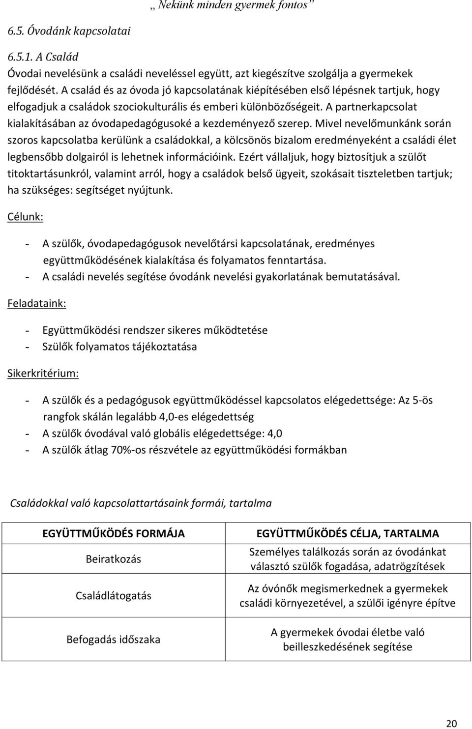 A partnerkapcsolat kialakításában az óvodapedagógusoké a kezdeményező szerep.