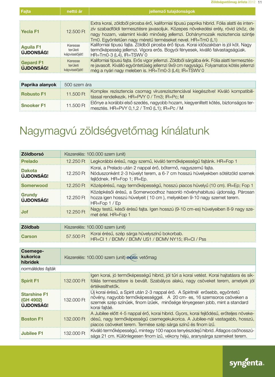 Egyöntetûen nagy méretû ter mé seket nevel. HR=Tm0 (L1) Kaliforniai típusú fajta. Zöldbôl pirosba érô típus. Korai idôszakban is jól köt. Nagy termôképesség jellemzi. Vigora erôs.