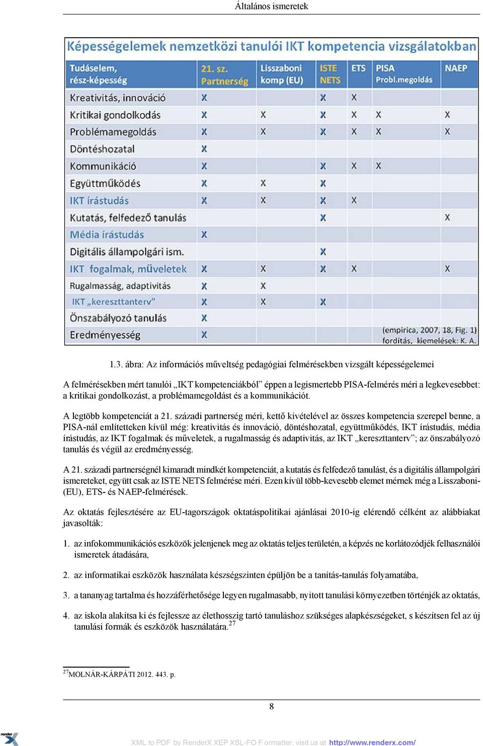 gondolkozást, a problémamegoldást és a kommunikációt. A legtöbb kompetenciát a 21.