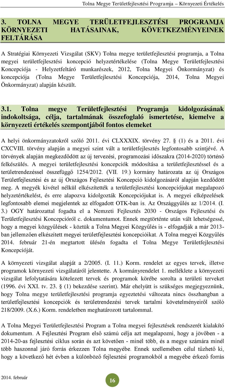 Területfejlesztési Koncepciója, 2014